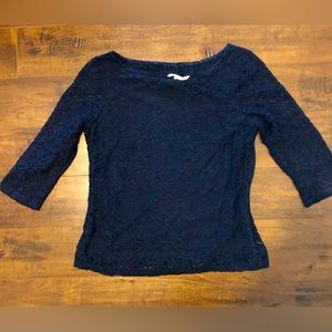 Navy blue lace Banana Republic top size medium